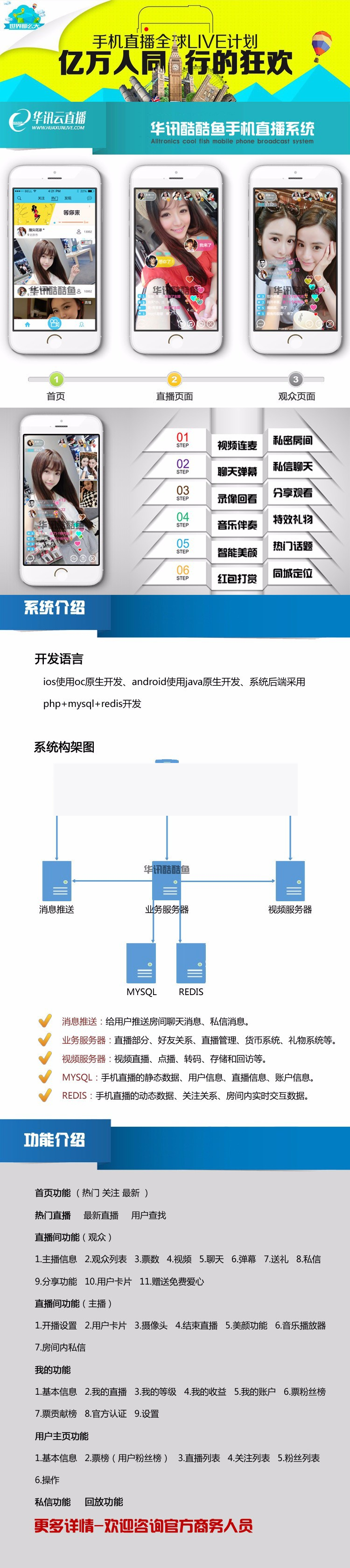 手机视频直播APP系统 APP直播源码 映客花椒类型直播源码插图