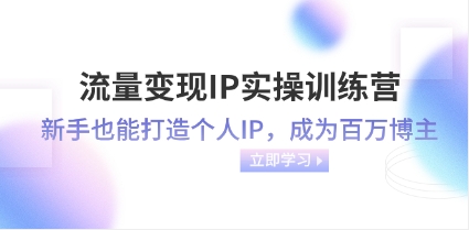 流量变现-IP实操训练营：新手也能打造个人IP，成为百万 博主（46节课）插图