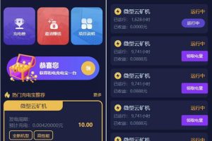 【站长亲测】6月最新第二版共享充电宝街电衔电云矿机挖矿区块链项目网站源码+对接个人免签支付通道