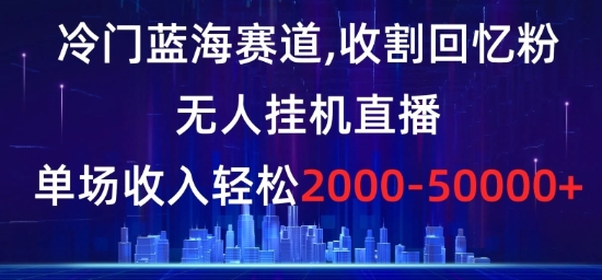 冷门蓝海赛道，收割回忆粉，无人挂机直播，单场收入轻松2000-5w+【揭秘】插图