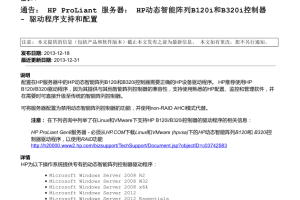 HP动态智能阵列B120i和B320i控制器 – 驱动程序支持和配置_服务器教程