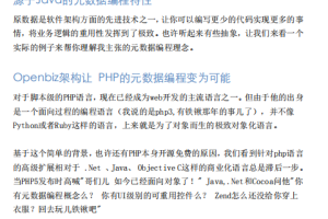 Openbiz实现PHP的元数据编程 PDF_PHP教程