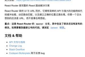 React Router 中⽂⽂档 高清pdf格式_前端开发教程