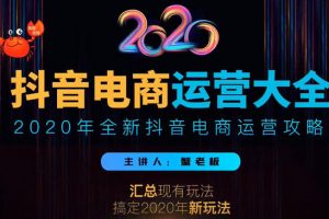 2020蟹老板抖音电商运营大全，全新抖音电商运营攻略（完结）