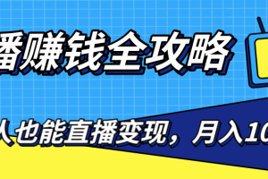 普通人也能直播变现，0粉丝流量玩法，月入10万+（25节视频）