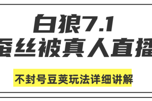 白狼7.1：蚕丝被真人直播不封号豆荚（DOU+）玩法详细讲解