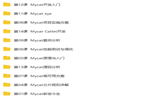 Mycat权威指南从入门到精通视频教程