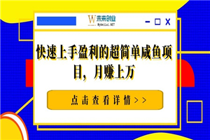 快速上手盈利的超简单咸鱼项目，月赚上万