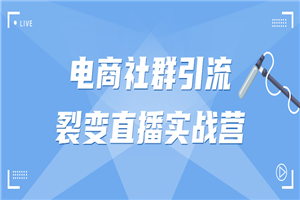 电商社群引流裂变直播实战营