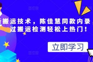 最新搬运技术视频替换，陈佳慧同款内录，轻松过搬运检测轻松上热门！