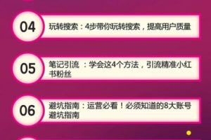 小红书爆款推广引流训练课6.0，手把手带你玩转小红书，实操一天50+精准女粉