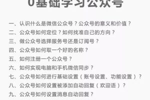 零基础教会你公众号功能操作、平台搭建、图文编辑、菜单设置等（18节课）