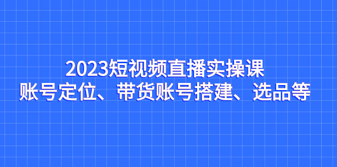 2023短视频直播实操课，账号定位、带货账号搭建、选品等插图