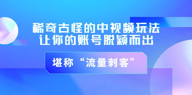 稀奇古怪的中视频玩法，让你的账号脱颖而出，堪称“流量刺客”（图文+视频)插图