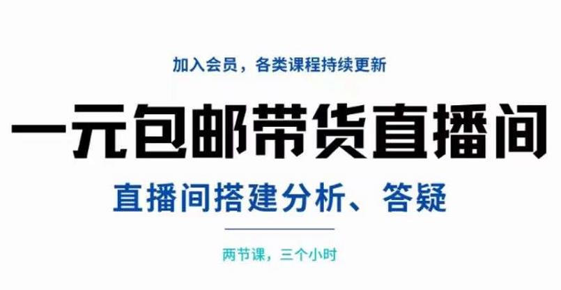 一元包邮带货直播间搭建，两节课三小时，搭建、分析、答疑插图