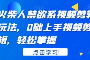 火柴人系视频剪辑玩法，0础上手视频剪辑，轻松掌握