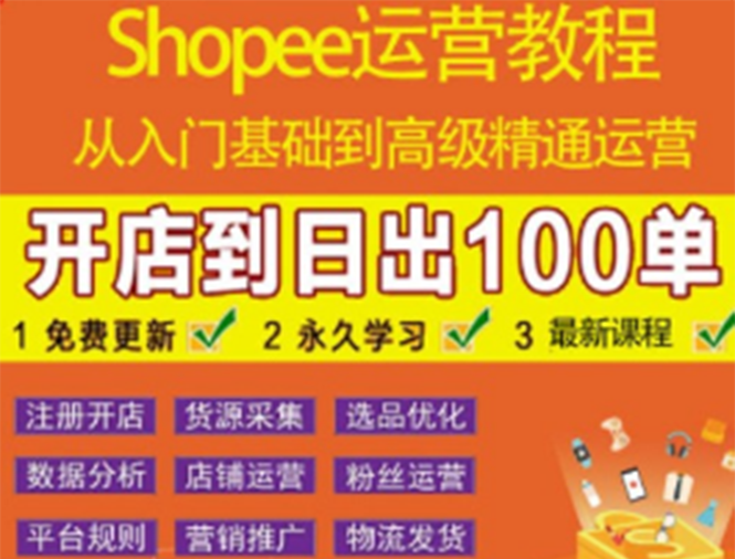 shopee运营教程：从入门基础到高级精通，开店到日出100单（全套课程）插图