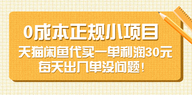 0成本正规小项目：天猫闲鱼代买一单利润30元，每天出几单没问题插图