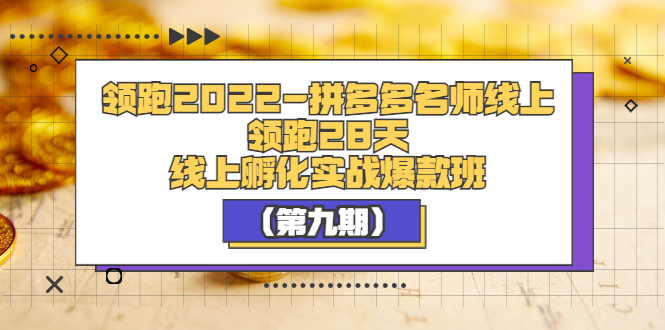 领跑2022-拼多多名师线上领跑28天，线上孵化实战爆款班（第九期）插图