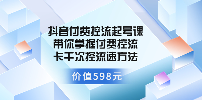 抖音付费控流起号课 带你掌握付费控流卡千次控流速方法（价值598元）插图