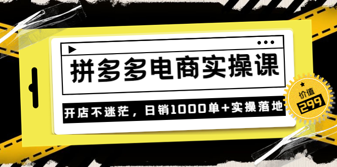 不灭《拼多多电商实操课》开店不迷茫，日销1000单+实操落地（价值299元）插图