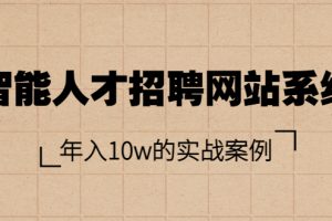 智能人才招聘网站系统，年入10w的实战案例（搭建教程+源码）