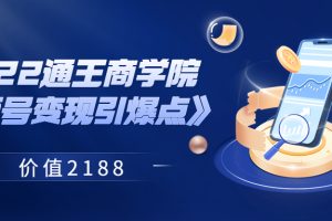 2022通王商学院《视频号变现引爆点》 价值2188