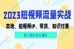 2023短视频流量实战 本地、短视频IP、带货、知识付费（附工具包 话术 脚本)