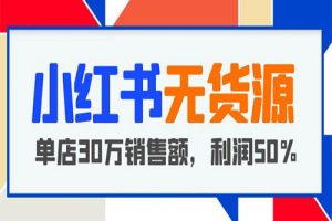 小红书无货源项目：从0-1从开店到爆单 单店30万销售额 利润50%【5月更新】