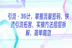 引流·36计，掌握流量密码，快速引流拓客，实操方法层层拆解，简单高效