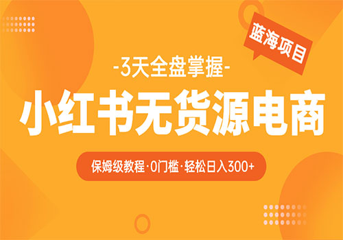 2023小红书无货源电商【保姆级教程从0到日入300】爆单3W插图