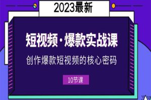 2023短视频·爆款实战课，创作·爆款短视频的核心·密码（10节视频课）