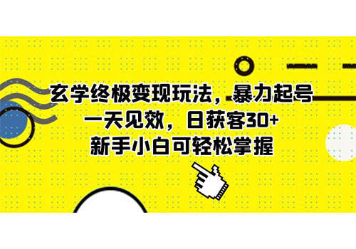 玄学终极变现玩法，暴力起号，一天见效，日获客30+，新手小白可轻松掌握插图