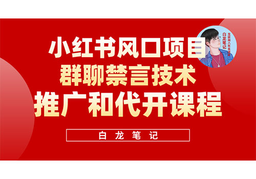 小红书风口项目日入300+，小红书群聊禁言技术代开项目，适合新手操作插图