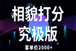 相貌打分究极版，客单价2000+纯新手小白就可操作的项目