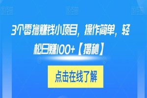 3个零撸赚钱小项目2023，操作简单，轻松日赚100+【揭秘】