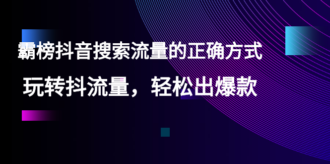 【霸榜抖音搜索流量的正确方式】玩转抖流量，轻松出爆款插图