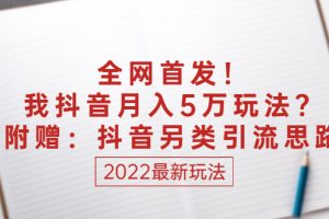 某付费文章：全网首发！我抖音月入5万玩法？附赠：抖音另类引流思路