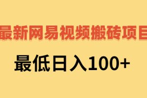 最新网易视频搬砖项目，最低日入100+（视频教程+文档）