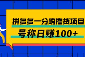 外面卖88的拼多多一分购撸货项目，号称日赚100+