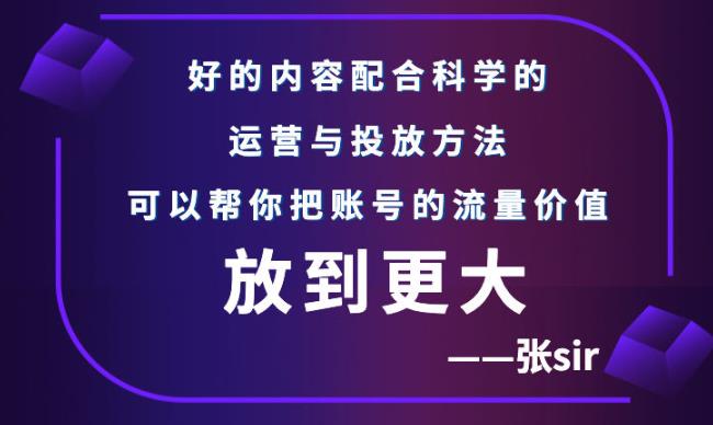 张sir账号流量增长课，告别海王流量，让你的流量更精准插图