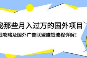 揭秘那些月入过万的国外项目，赚钱攻略及国外广告联盟赚钱流程详解