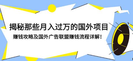 揭秘那些月入过万的国外项目，赚钱攻略及国外广告联盟赚钱流程详解插图