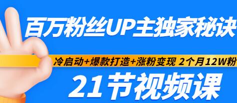 百万粉丝UP主独家秘诀：冷启动+爆款打造+涨粉变现 2个月12W粉（21节视频课)插图