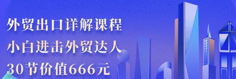 外贸出口详解课程：小白进击外贸达人，30节价值666元插图