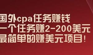 国外cpa任务赚钱：一个任务赚2-200美元，最简单的赚美元项目