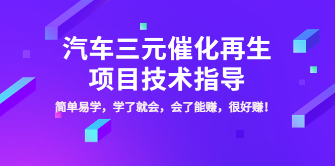 汽车三元催化再生项目技术指导，简单易学，学了就会，会了能赚，很好赚插图