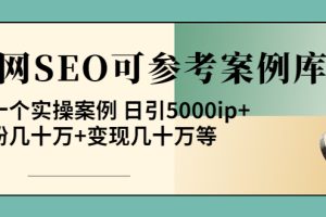 《全网SEO可参考案例库》几十个实操案例 日引5000ip+涨粉百W+变现几十W等