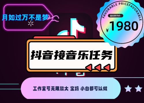 外面收费1980抖音音乐接任务赚钱项目【任务渠道+详细教程】插图1