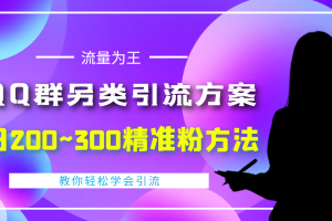 外面收费888元的QQ群另类引流方案：日200~300精准粉方法